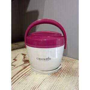 Crock-Pot 20 Ounce Lunch Crock Food Warmer Mini Travel Slow Cooker Pink White